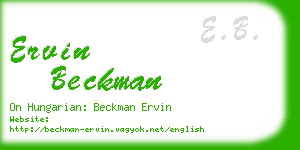 ervin beckman business card